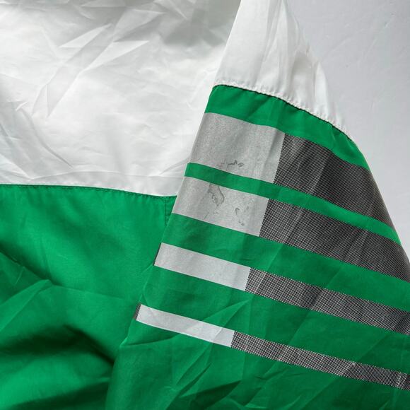 Vintage 90s Nike Windbreaker Zip Jacket White Green Swoosh Oversized Clima Fit - Picture 14 of 16